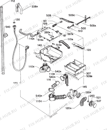 Взрыв-схема стиральной машины Privileg 015021 9 - Схема узла Hydraulic System 272